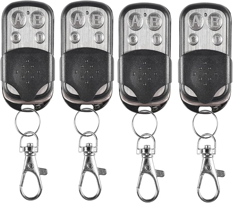 Funmo 4-Button Universal Garage Door Opener Remote Transmitter Cloning