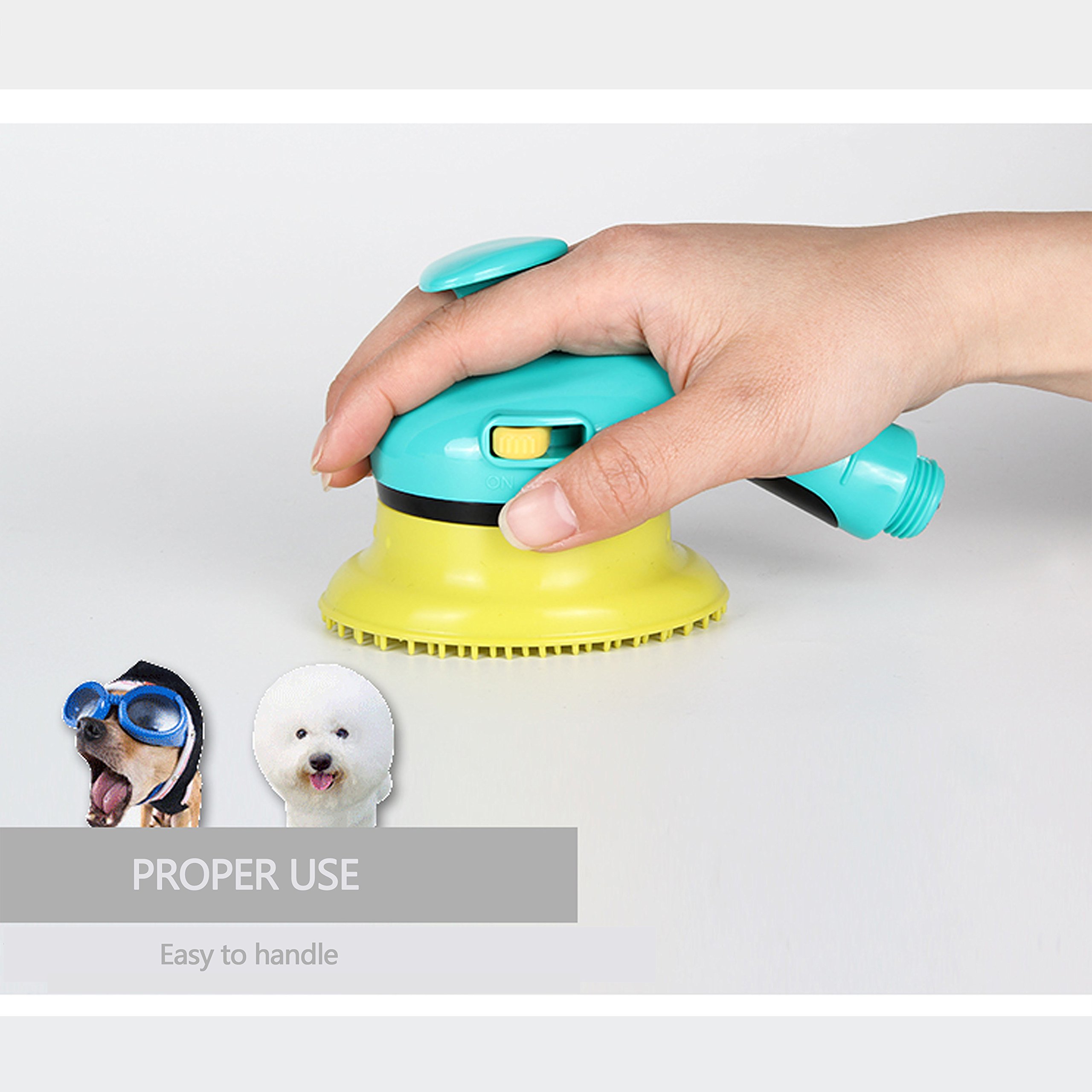 Dog Shower Sprayer with Silicone Massage Bath Brush Multi-Functional Grooming wash Tool