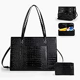 RÉVR Lunch Tote Bag for Women, 15.6" Laptop Bag with Insulated Lunch Compartment & Cup Holder – 4-in-1 Set with Lunch Bag, Wristlet & Trolley Sleeve for Work, Travel, College, Nurse & Teacher