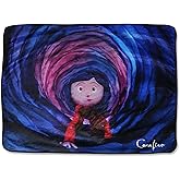 Coraline Jones Oversized Plush Throw Blanket | Cozy Sherpa Cover for Sofa, Bed | Super Soft Fleece Blanket | Official Laika Movie Collectible | 45 x 60 Inches