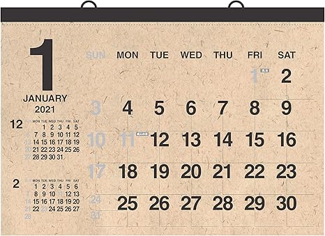 Amazon 壁掛カレンダー 21年 1月始まり A全 ワイド Ck 06 カレンダー 文房具 オフィス用品