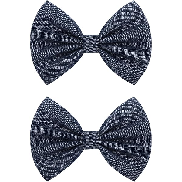 3er-Set Blaue Denim-Haarschleifen-Clips Für Mädchen – Jeans-Look, Größe 0,7x4,2 Cm