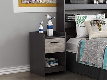 Amazon Com Homestar Central Park 1 Drawer Nightstand Java Brown Sonoma Furniture Decor