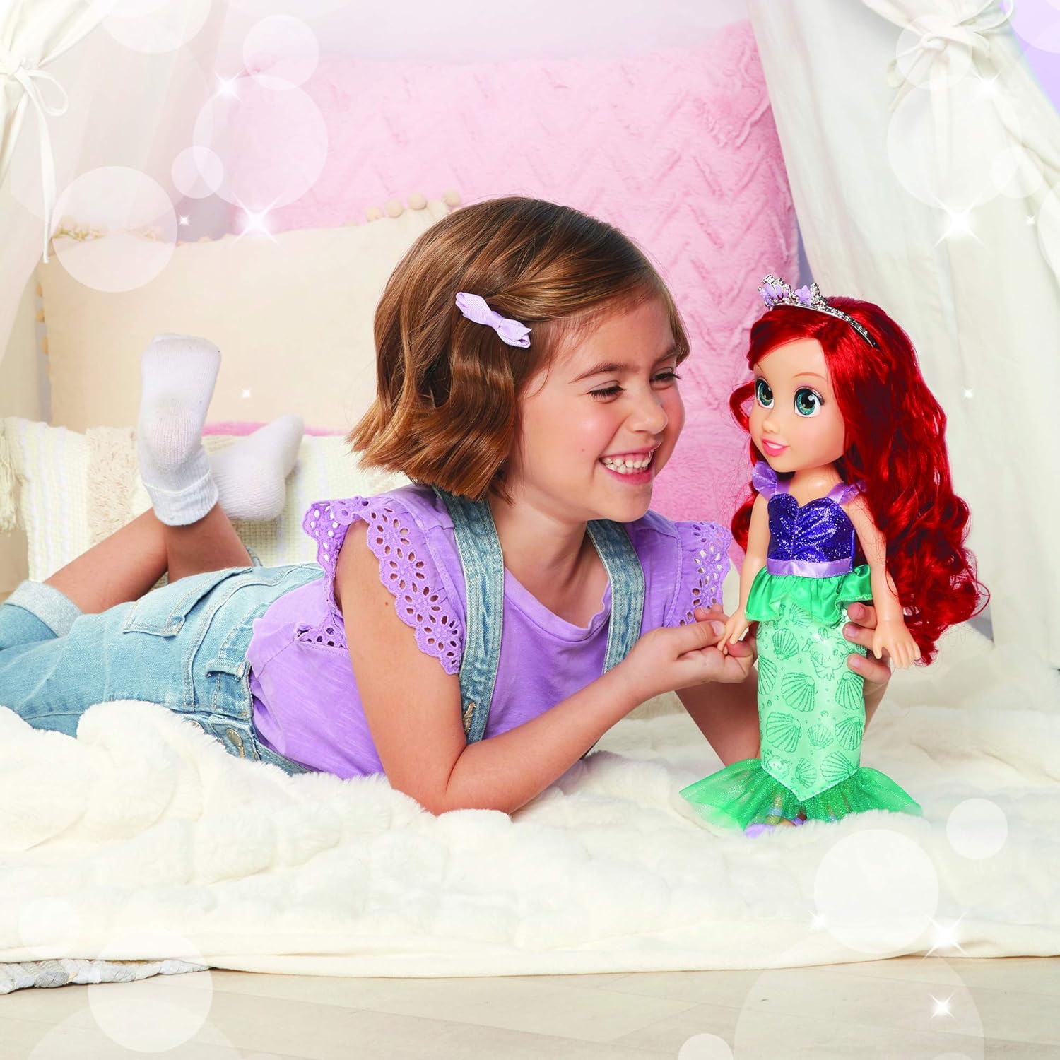Disney Princess Ariel Doll, 14” / 35cm Tall Doll with Royal Reflection Eyes Includes Removable Dress, Shoes and Tiara - Image 3