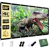 AAJK 150inch Outdoor Projector Screen Anti Crease Portable Movie Screen | Projector Screen Outdoor, Washable, 16:9, Foldable, Home Theater Outdoor Indoor, Support Double Sided Projection Screen