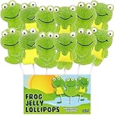 Frog Gummy Jelly Lollipops, 12 Count | Green Apple, Individually Wrapped, Shareable Snacks, Basket Stuffer, Birthday Party Favor