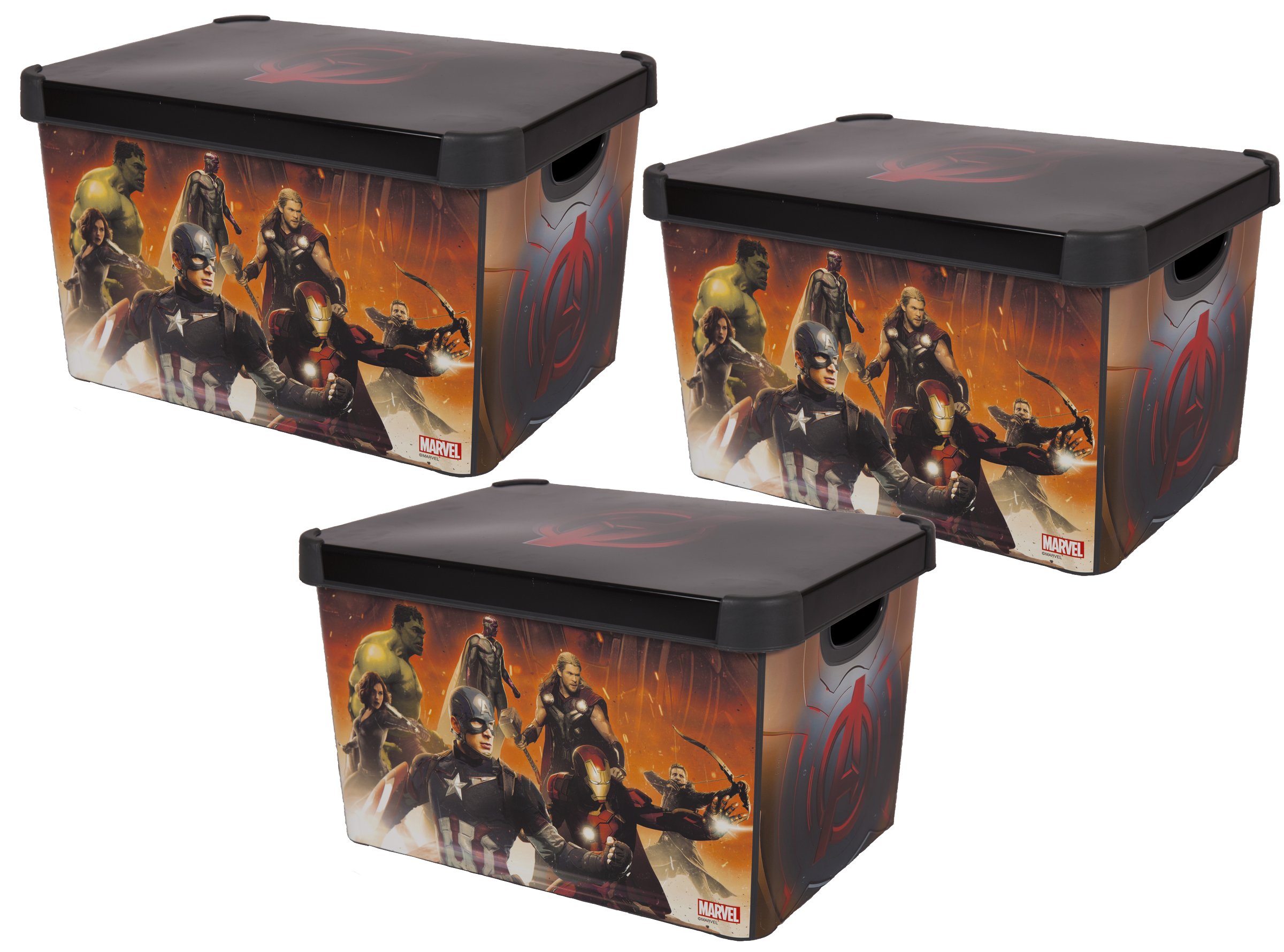Buy Pack of 3 Marvel Avengers Stackable Storage Boxes For Toys Games