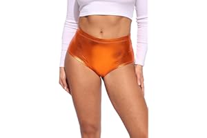 OFENTI Metallic Booty Shorts Sparkly Micro Short Shorts - Shiny Sexy Hotpants for Rave Dance Disco Party Costume