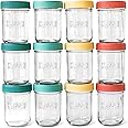 Mason Bottle 8oz Breast Milk Storage Jars (12-Pack) – Reusable Glass Baby Food Containers with Lid for Baby Formula & Breastmilk – Airtight, Stackable, Freezable