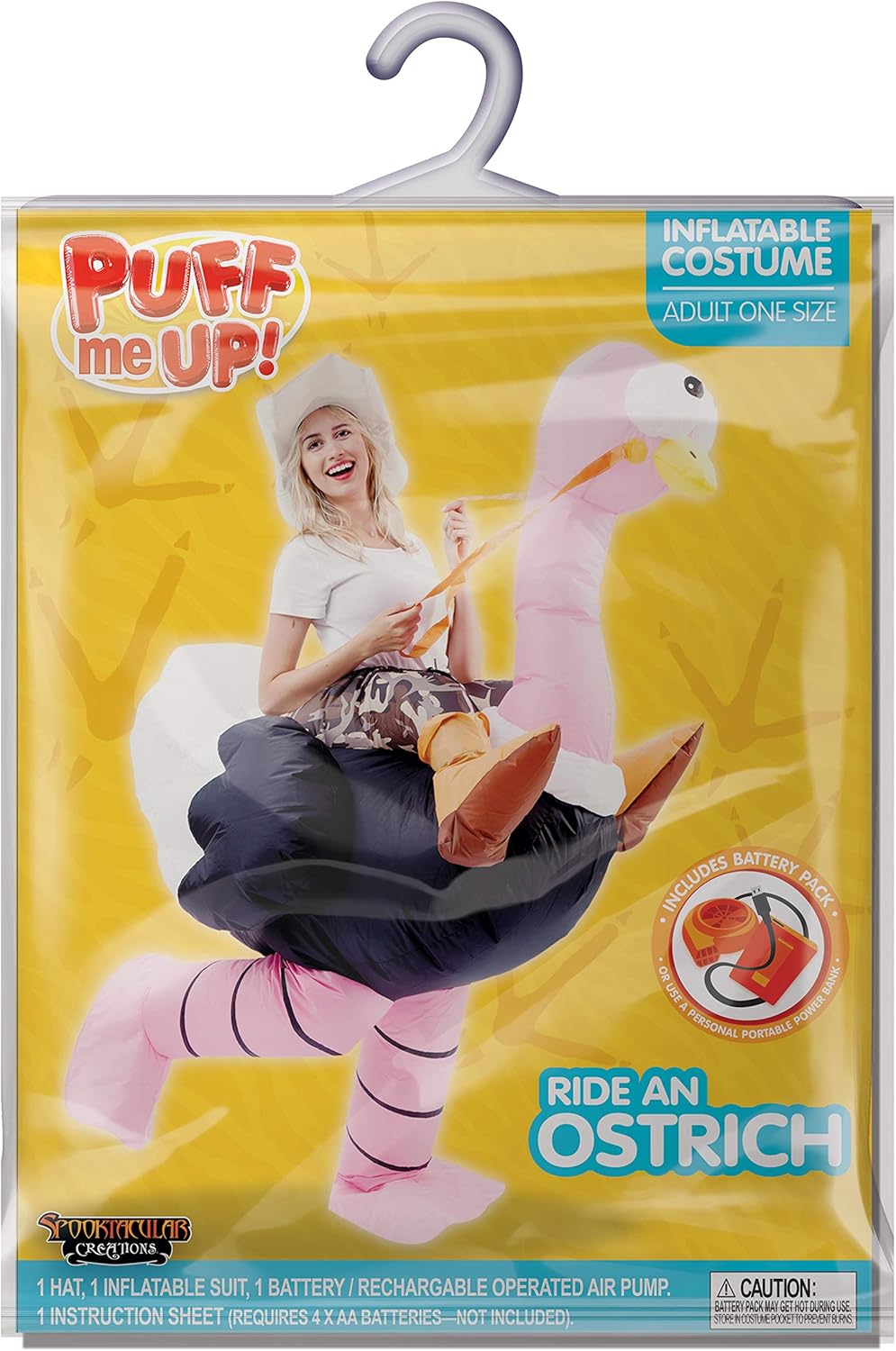 Spooktacular Creations Inflatable Costume Riding an Ostrich Air Blow-up Deluxe Halloween Costume - Adult Size: Clothing