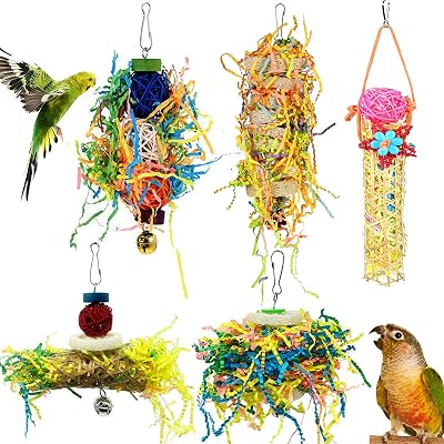 Heyu-Lotus 5 Pack Bird Shredding Toys for Small Parrots and Budgies