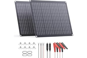 ZOUPW 40W 12V Solar Battery Charger,2 PCS 20W Solar Battery Maintainer with Built-in Intelligent Charge Controller,IP68 Waterproof Trickle Charger for Car Boat Marine RV Trailer