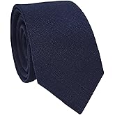 BELLUNO Men's Skinny Ties, Cotton Linen Blend 2.5 inch Solid Neckties