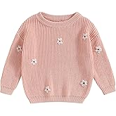 Mubineo Baby Girl Winter Clothes Cute Flower Sweater Crewneck Pullover Long Sleeve Knit Newborn Infant Sweaters