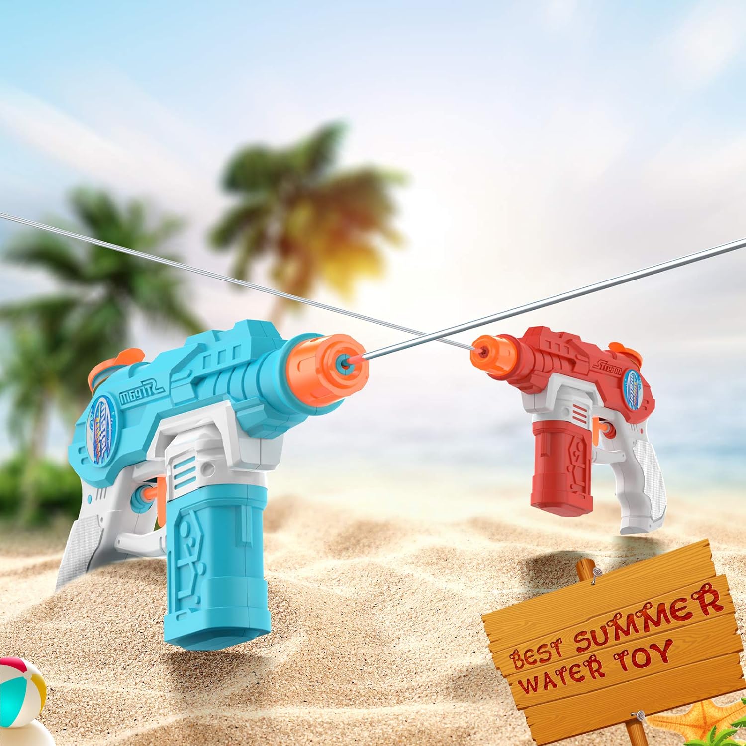 6 Pack Water Guns for Kid Adults Super Squirt Guns Water Blaster Toy for Swimming Summer Outdoor Yard Beach Pool Water Toy Water Fighting: Toys & Games