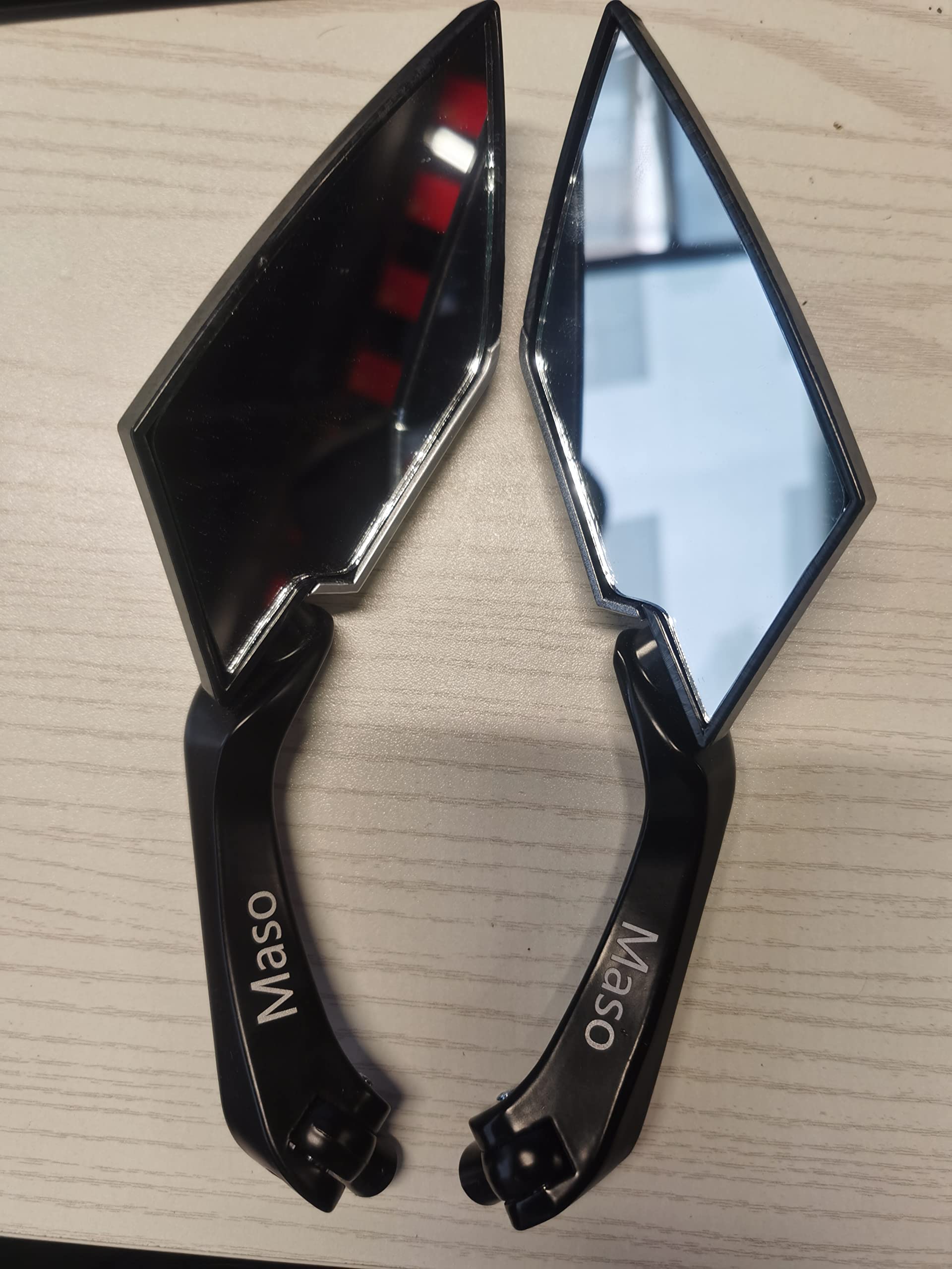 MASO Universal Motorcycle Side Mirrors 8mm/10mm Aluminum Diamond Style Motorcycle Scooter Moped