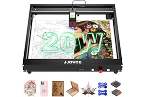 JJOVCE Laser Engraver, 20W Precisely Laser Engraving Cutting Machine,Engraving Wood and Metal etc. 400 * 400mm Maximum Working Size