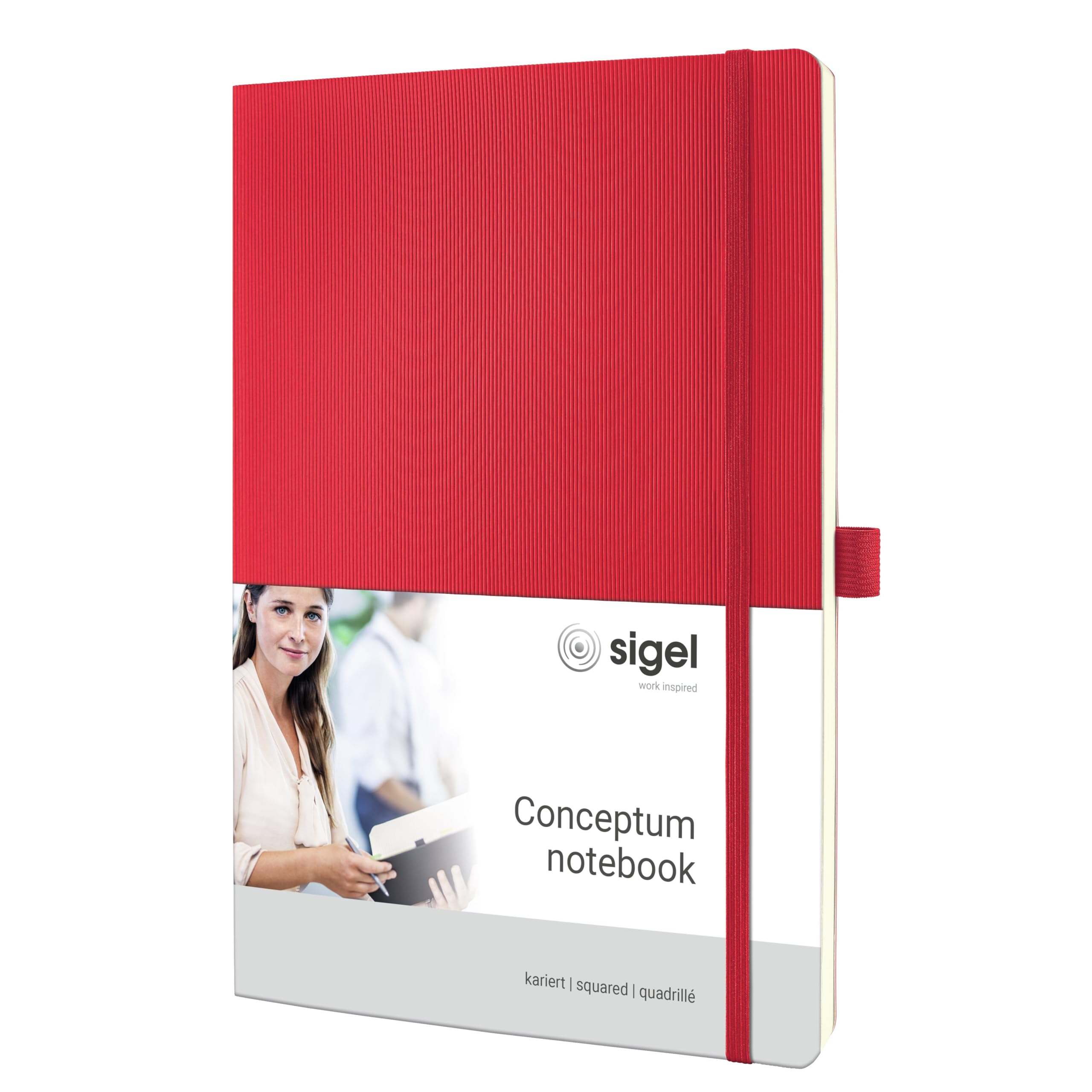 SIGEL CO314 Premium Notebook squaRed, A4, softcover, Red - Conceptum
