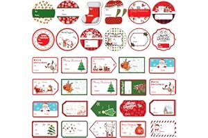 BREEZY VALLEY 300PCS Christmas Gift Tags Stickers Labels, Self Adhesive Name Tags - Christmas Presents Tags to from Gift Labels, Santa Gift Tags Christmas Tags for Gifts Stickers Holiday Xmas Name Tags
