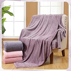Newwiee 4 Pcs Flanne Fleece Throw Blanket for Bed