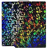 IdeaFormer-3D Rainbow Confetti PEF+Galaxy PEY Smooth Build Plate for Bambu Lab X1 X1C X1E P1P P1S P2S A1, Double Sided Textured Spring Steel Sheet Flexible Plate for Bambu Lab 3D Printer 257x257mm