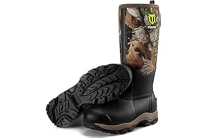 TideWe Hunting Boots for Men, Insulated Waterproof Sturdy 16" Men's Warm Hunting Boot, 6mm Neoprene and Rubber Outdoor Boot N