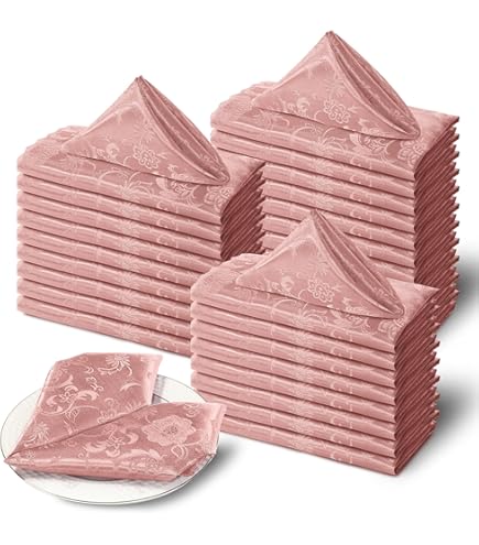 VACVELT 100 Pack White Satin Napkins, 17x17 Inch Scalloped