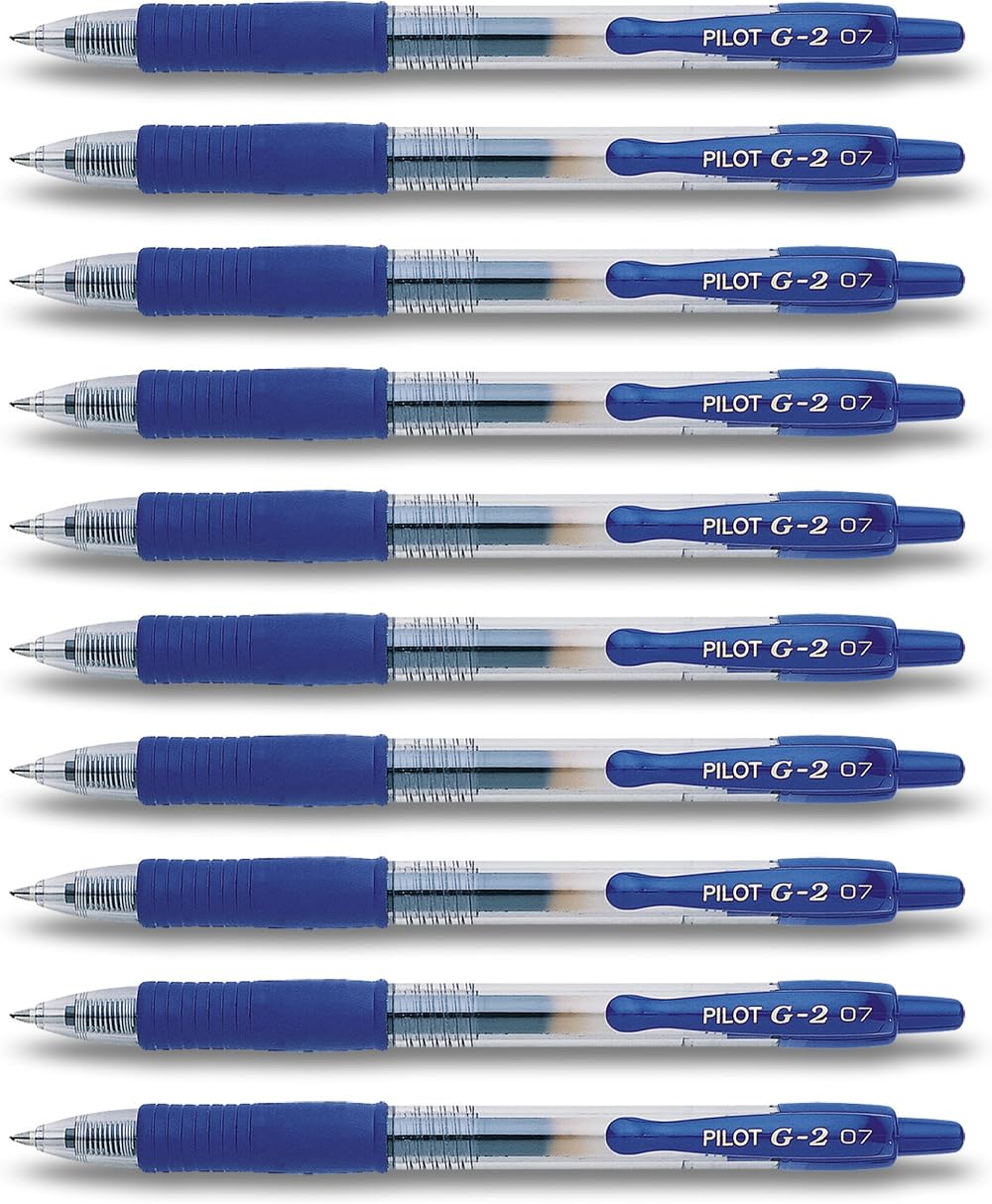 Pilot G2 Retractable Gel Pens Blue 10 Pack