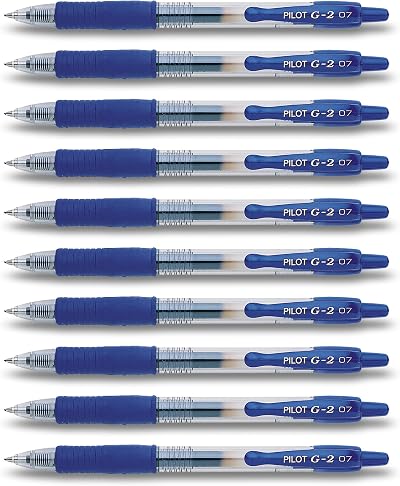 Pilot G2 Retractable Gel Pens Blue 10 Pack