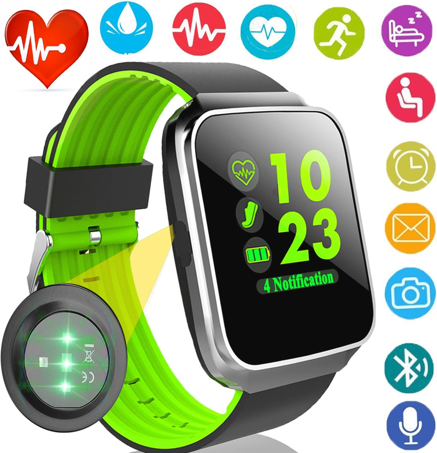 Fitness Tracker with Heart Rate Blood Pressure Monitor Smart Watch GPS Activity Tracker for Men Prime Gift Women Sport Smartwatch Calories Pedometer Sync Phone Call SMS Thanksgiving Christmas Birthday