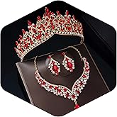 Kamirola Tiaras and Crowns for Women,Tiaras Earrings Necklace, Crystal Bridal Jewelry Set, Costume Party Halloween Prom Pageant Jewelry for Women TR80
