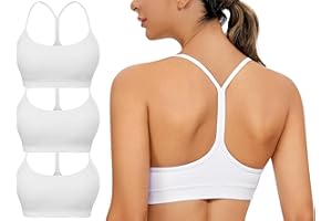 RAXNODE Spaghetti Strap Padded Sports Bras for Women - Y Back Yoga Workout Tops (3 Pack)