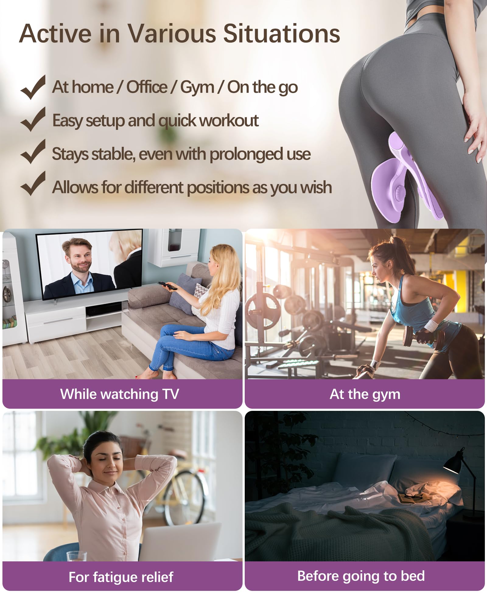 Thigh Trainer Kegel Exerciser, Pelvic Floor Trainer, Kegel Trainer for Postpartum Rehabilitation, Trimmer Inner Thigh, Thigh Toner Workout