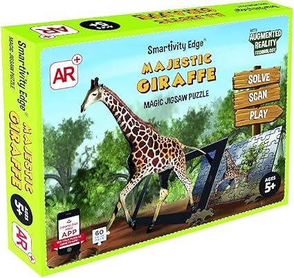 Smartivity Edge Majestic Giraffe Augmented Reality Jigsaw Puzzle, Includes 1 Puzzle Feat |Giraffe| iOS/Android, No. of Pieces- 60