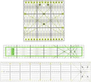 IPOTCH 3er Patchworks Lineal Nähen DIY Schneiderlineal Rollschneider-Lineal aus Kunststoff