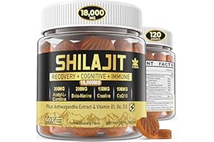 LILICARE 18,000mg Shilajit Supplement Gummies for Men & Women with Ashwagandha, CoQ10 I Sugar Free I Pure Himalayan Organic, Rich in 85+ Trace Minerals & Fulvic Acid, L-Tyrosine, Beta-Alanine, B1 B6 D3, 2Packs