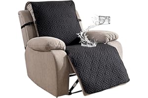 Genina Waterproof Recliner Chair Cover - 100% Protection! Non-Slip, Washable & Durable Protector for Kids & Pets【23.6'' /Black】