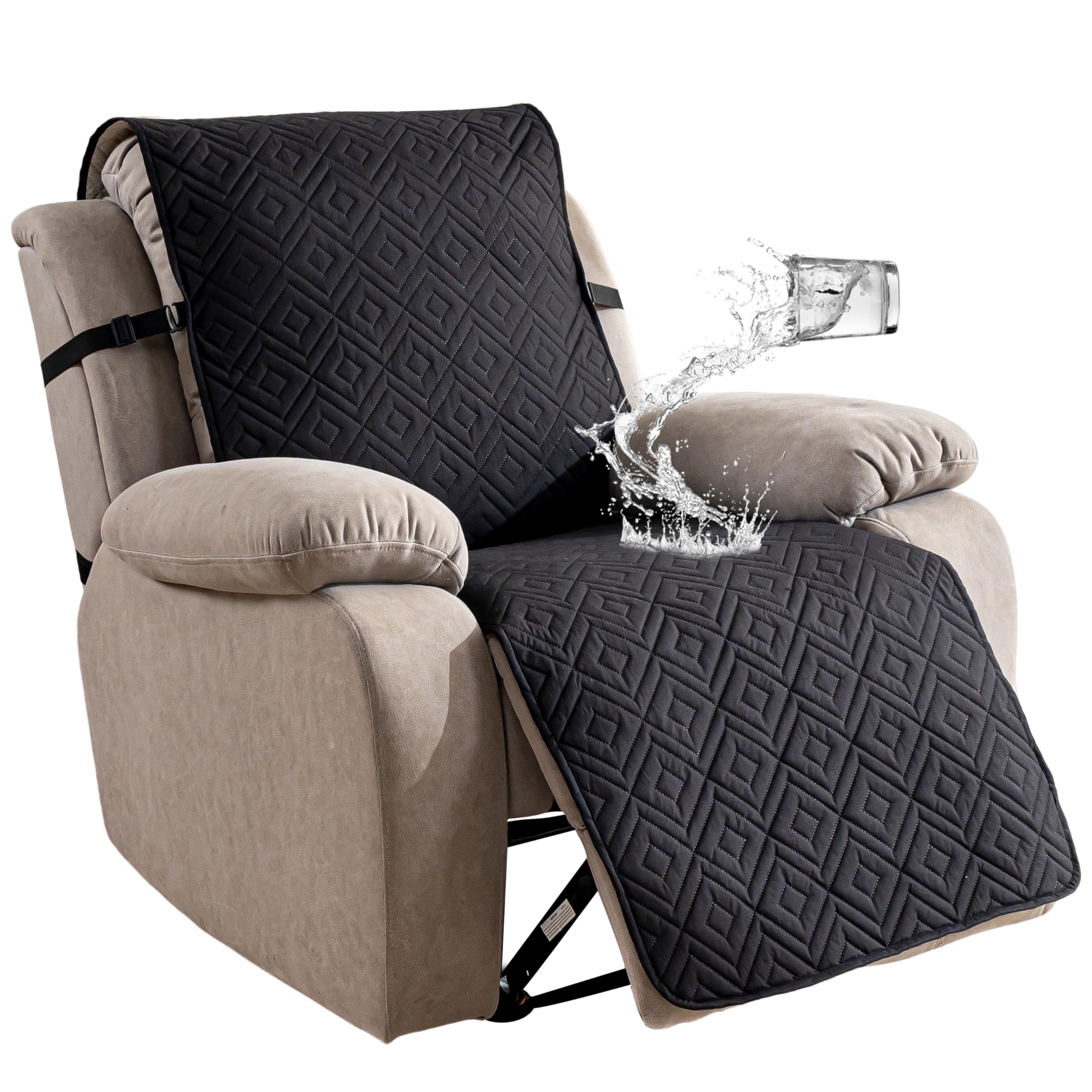 Photo 1 of Genina Waterproof Recliner Chair Cover - 100% Protection! Non-Slip, Washable & Durable Protector for Kids & Pets?23.6'' /Black?