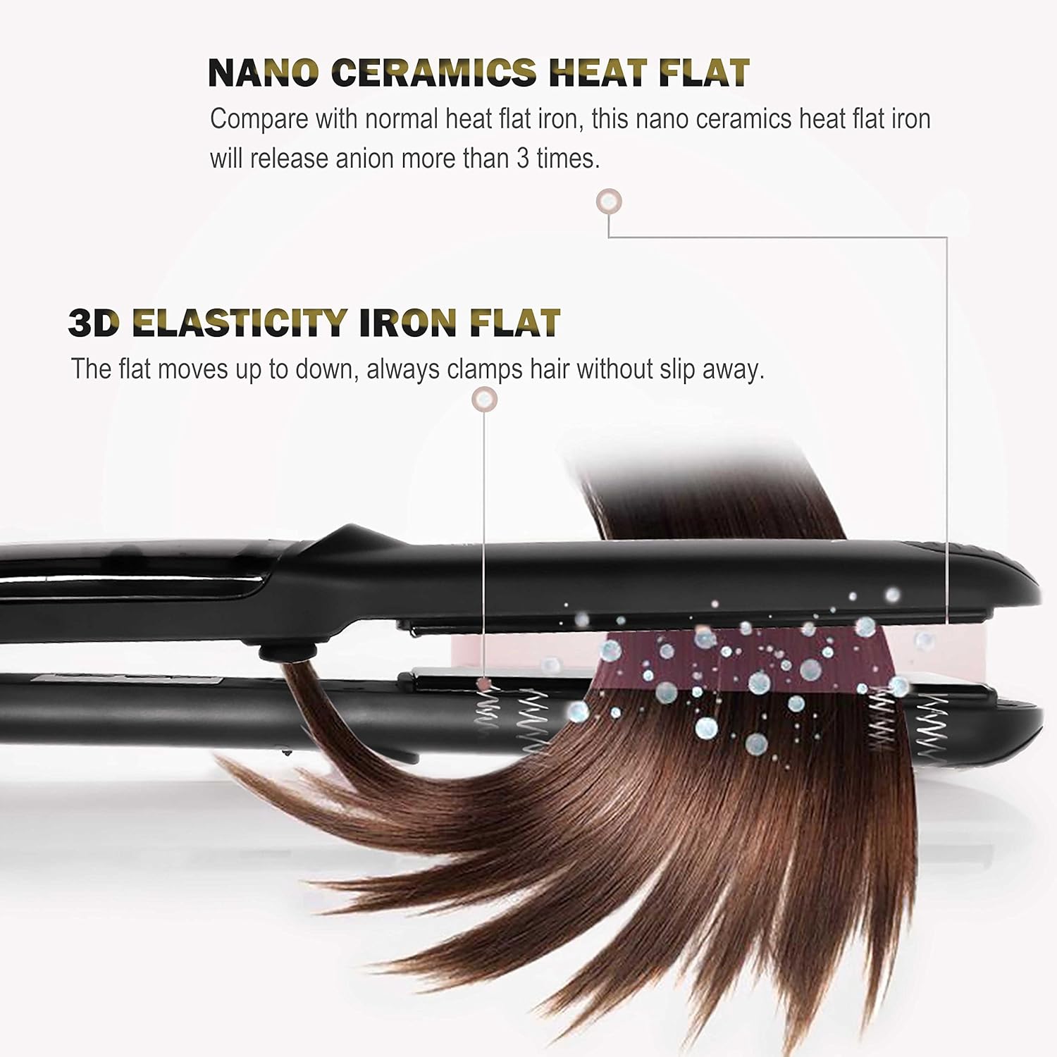 Steam hair straightener solofish salon grade ceramic flat iron with a Clearance