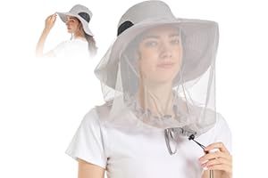 Tibeha New Mosquito Net Hat - Bug Cap UPF 50+ Sun Protection with Hidden Netting Outdoors for Women and Men