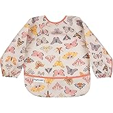 Tiny Twinkle Long Sleeve Bib for Babies & Toddlers | Waterproof Smock Bib for Eating | Machine Washable & Mess-Proof Feeding Essentials | Newborn Shower Gift (Flutter, 6–24M)