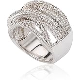 Riccova Retro Cubic Zirconia Cross Over Ring/Sz. 8
