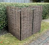 Selections Double Willow Wheelie Bin Screen 2 Bin Hideaway Garden Driveway view 4