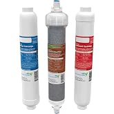 AquaticLife RO Buddie Inline Filter Cartridge Set, 3-Pack | Includes sediment, carbon block, and color-changing DI resin inline replacement cartridges