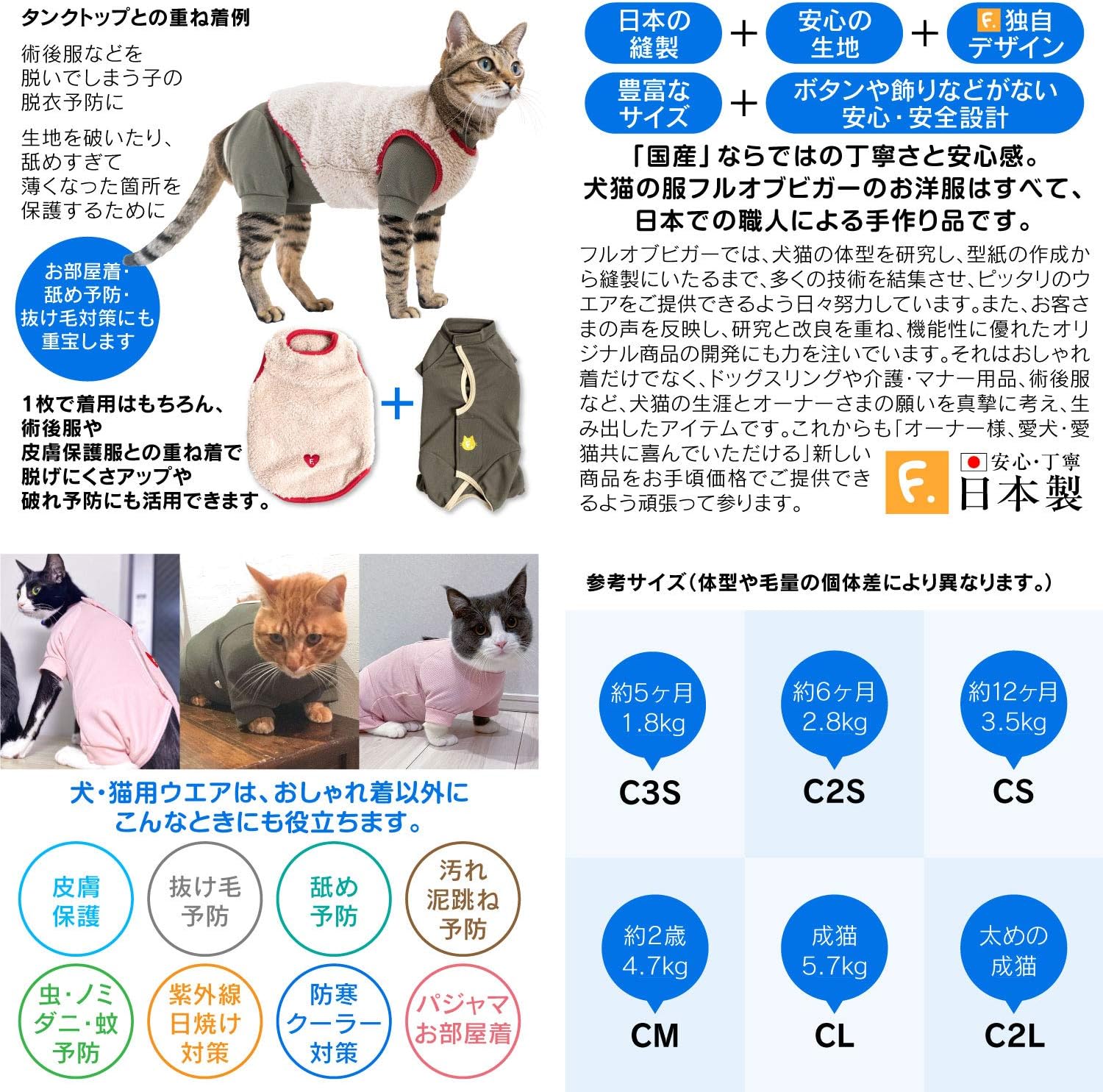Amazon 日本製 純正品 術後服 猫用 フルオープン足付き術後服エリザベスウエア 男女兼用 6 ピンク C2l フルオブビガー ネコ 介護 獣医師 共同開発 エリザベスカラー 抗菌 消臭 避妊 手術 犬猫の服 Full Of Vigor エリザベスカラー 通販