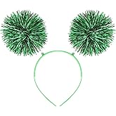 WLLHYF Foil Strips Pom Pom Headband Tinsel Fashion Headband Fluffy Ball Hair Loop Cosplay Hair Accessory for Women Girl Party