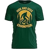 TeeUnion Hide and Seek Champion T-Shirt – Funny Bigfoot Graphic Sarcastic Tee for Men