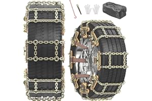 Barbella Car Snow Chains, Emergency Tire Chains for Car, Universal Anti Slip Snow Chains for SUV, Trucks, RV of Tire Width 215mm-285 mm (8.5-11.2 inch), Adjustable Lock for Ice, Snow, Mud, Sand