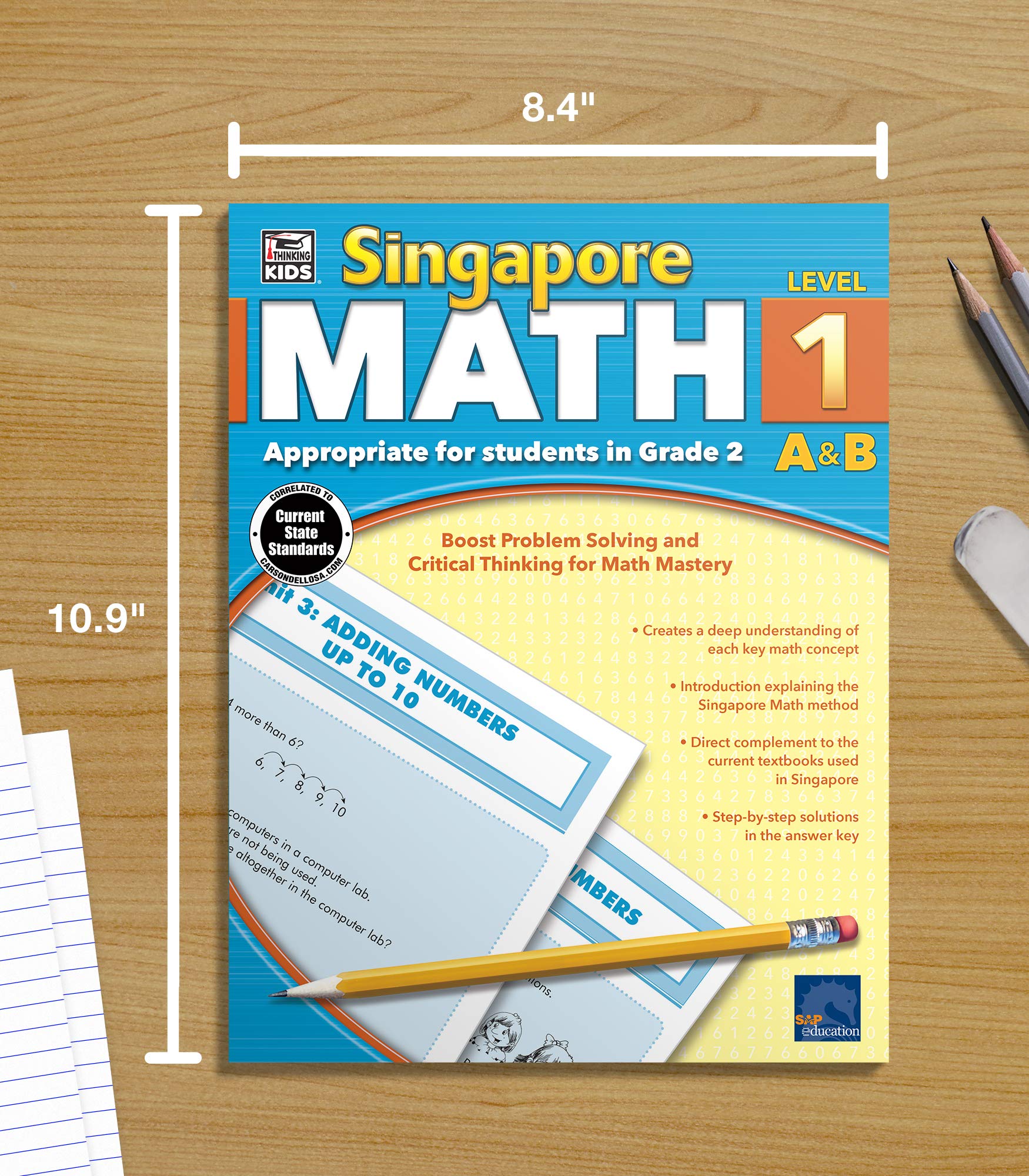 Singapore Math 2nd Grade Math Workbook, Addition, Subtraction, Multiplication and More for Homeschool or Classroom (Singapore Math, Level 1 A & B)