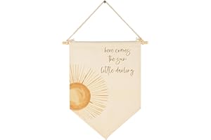 GEANHIL Little Darling,Here Comes the Sun-Sunshine Decor-Baby Flag Gift Shower-Flag Decor Gifts For Baby Boys Girls Kids- Banner Wall Sign Gifts For Nursery Baby Room Playroom Bedroom Front Door